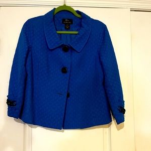 Royal Blue Jacket, front buttons,100% Cotton, polyester lining.